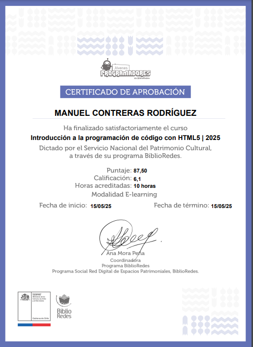 Certificado HTML5