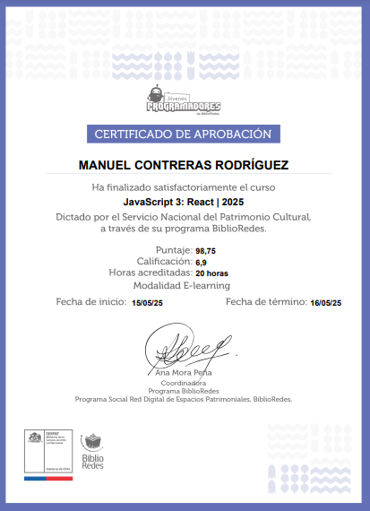 Certificado React